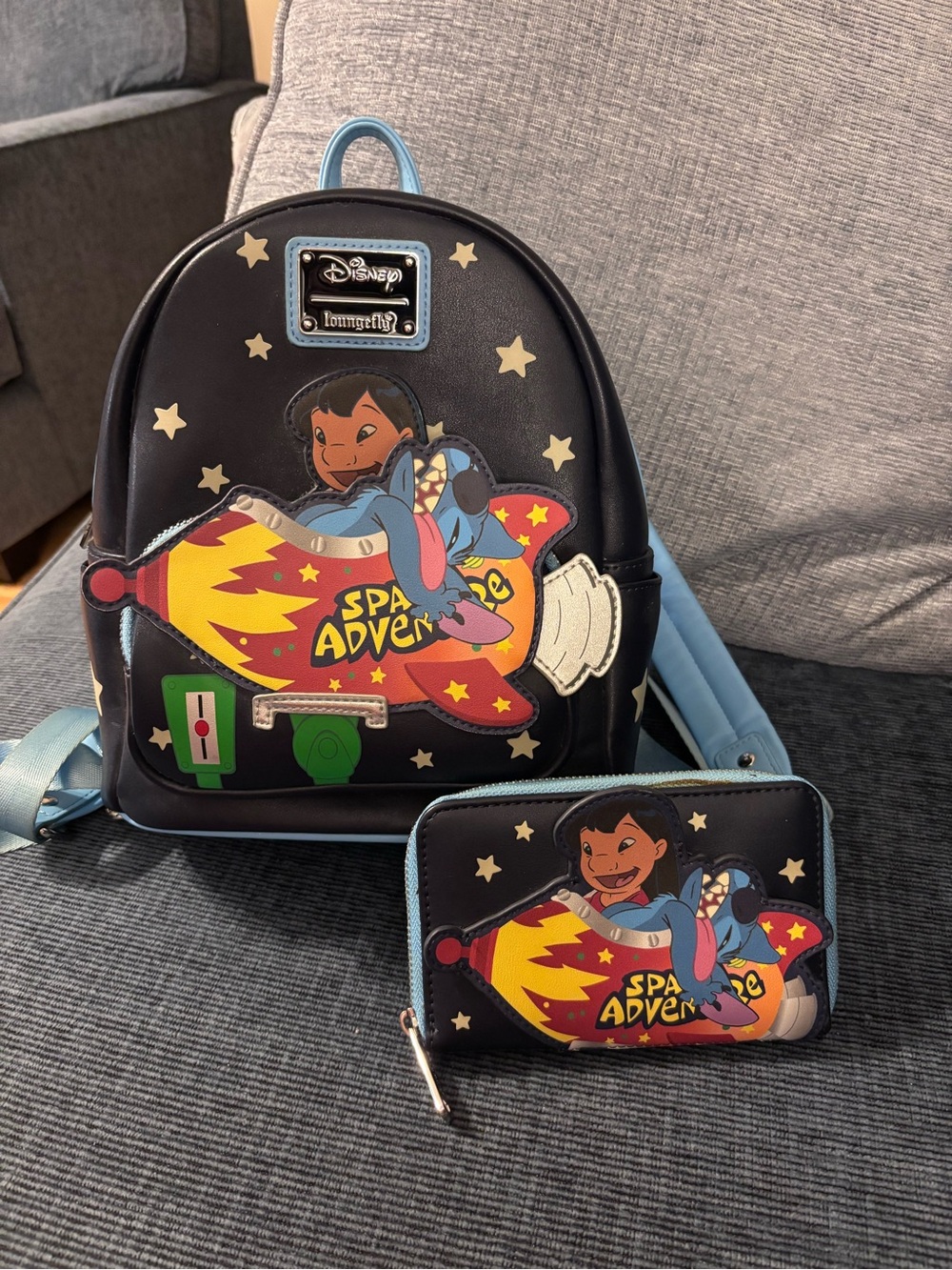 Disney Lilo & Stitch Loungefly Backpack with Matching Wallet